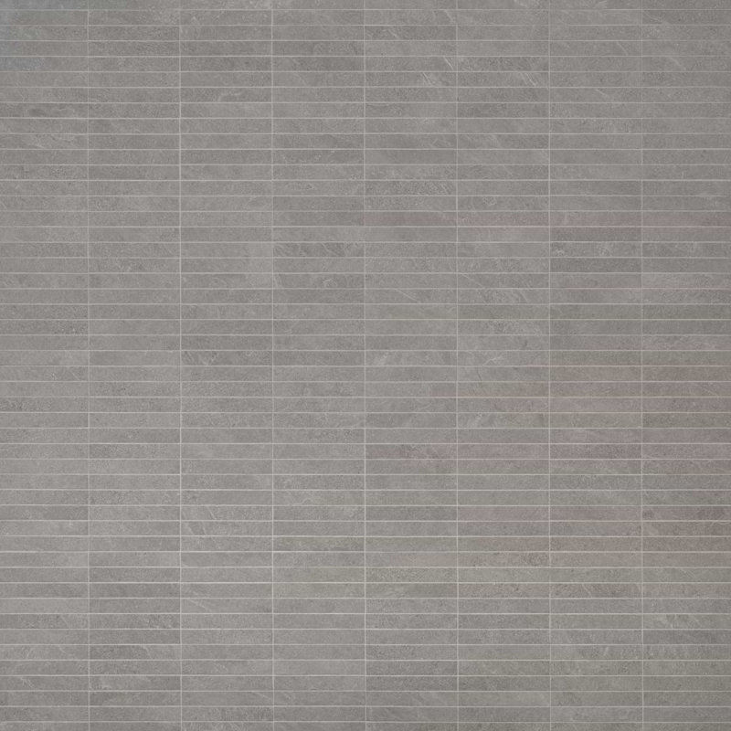 Era 1X6 Stacked Limestone Look Matte Porcelain Mosaic Tile, Silver Gray