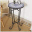 Table d'appoint de patio, bleu et noir