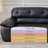 Black Faux Leather Modular Sofa cushion couch-1272597975