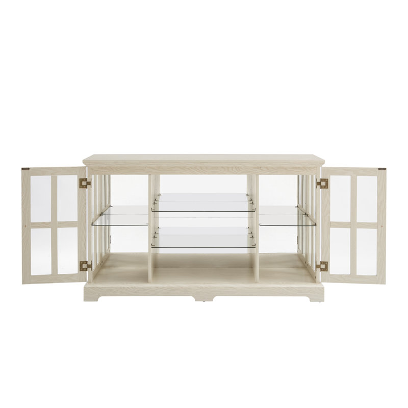 Gabbie avec 2 portes vitrées et 2 tablettes réglables à 2 niveaux, Blanc
