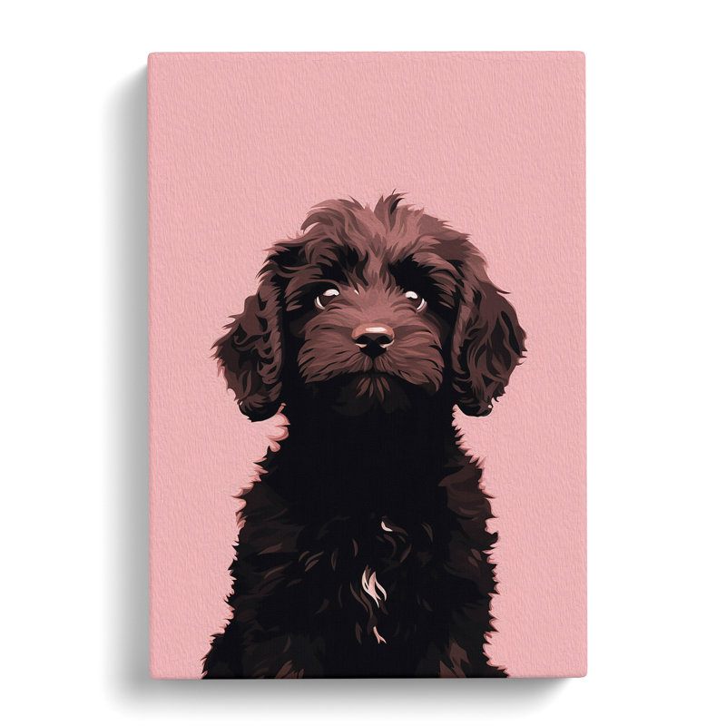 Cockapoo Minimalism - Art Prints - Wrapped Canvas, 50cm H x 35cm W x 3cm D