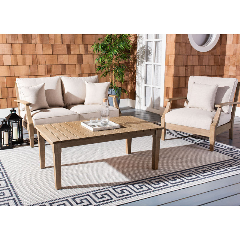 Chaise de patio avec coussins Samya, Beige, Naturel