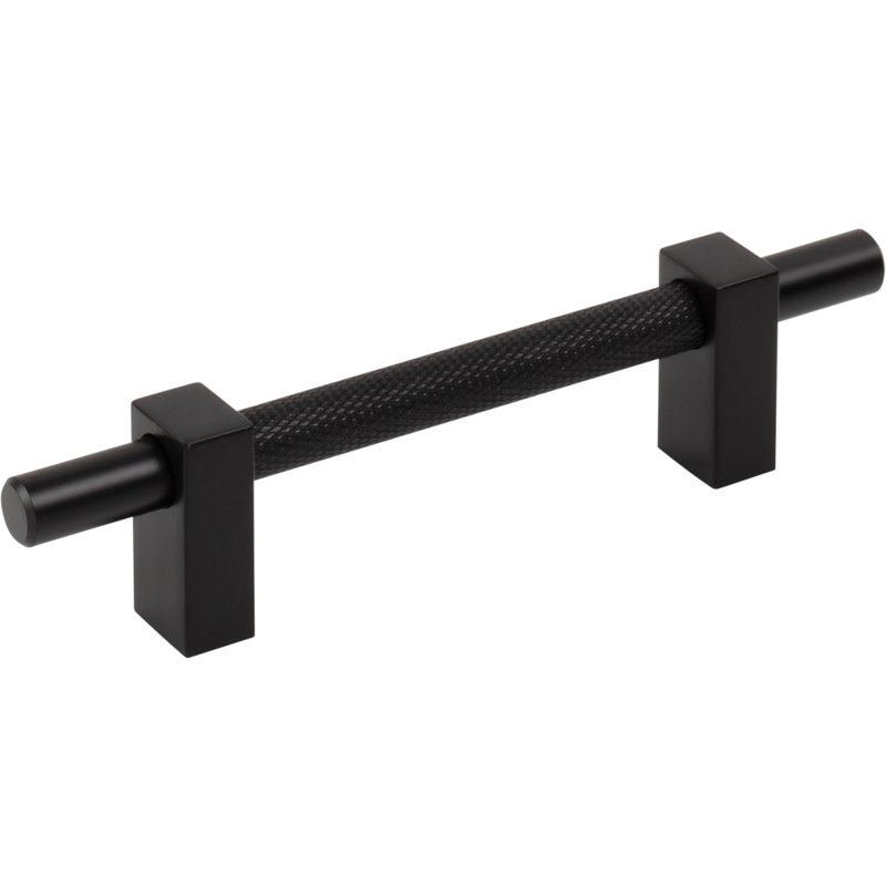 Larkin 3 Knurled Center Bar Pull, 6 5/16", Matte Black