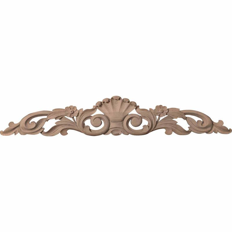 Farmingdale Center with Scrolls, 6 1/4"H x 36 1/2"W x 1"D, Rubberwood