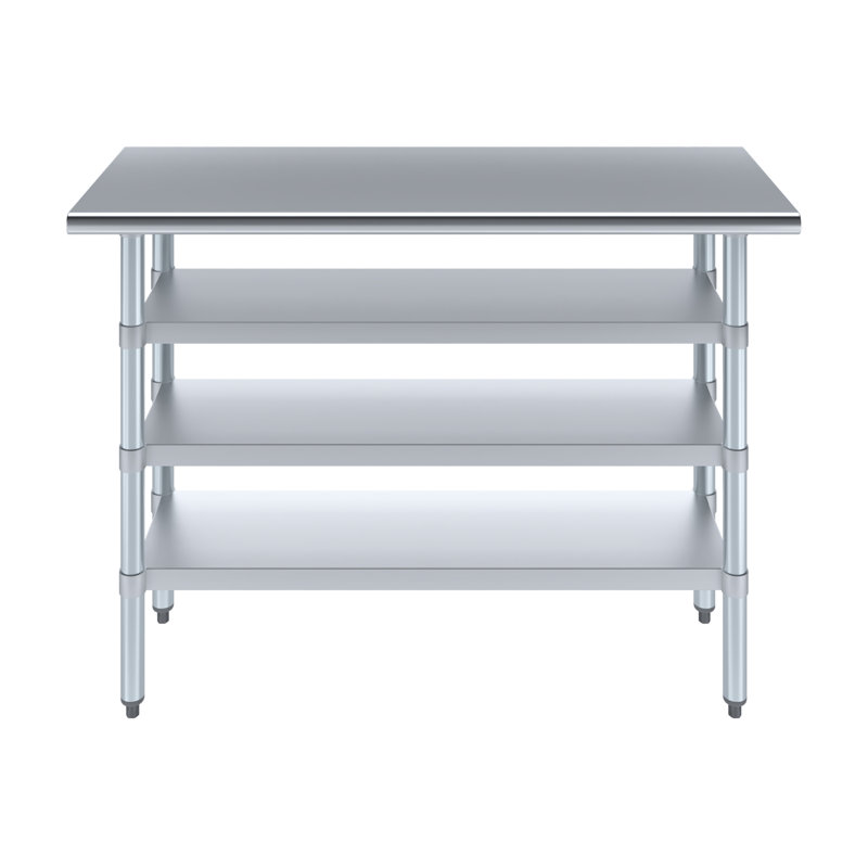 18 in. x 48 in. Stainless Steel Table With Three Undershelves