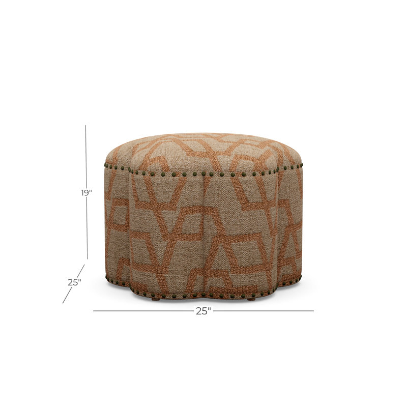Kate 25" Ottoman, Perky 855472, Antique Brass