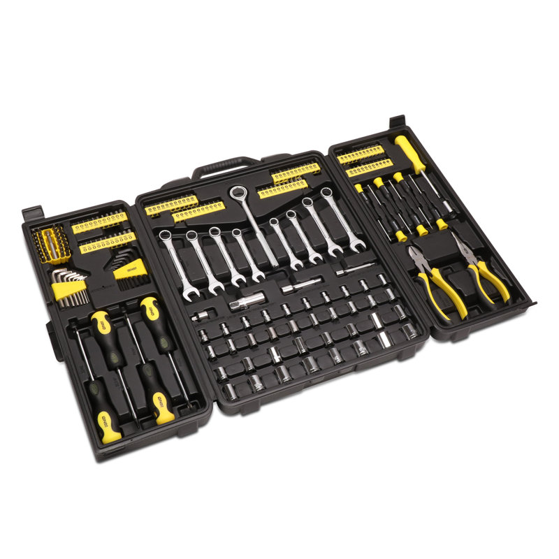 Boîte à outils de rangement pour outils à main 220 pièces (orange), Noir/jaune