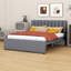 Lit plateforme tapissier avec lit gigogne-663889510