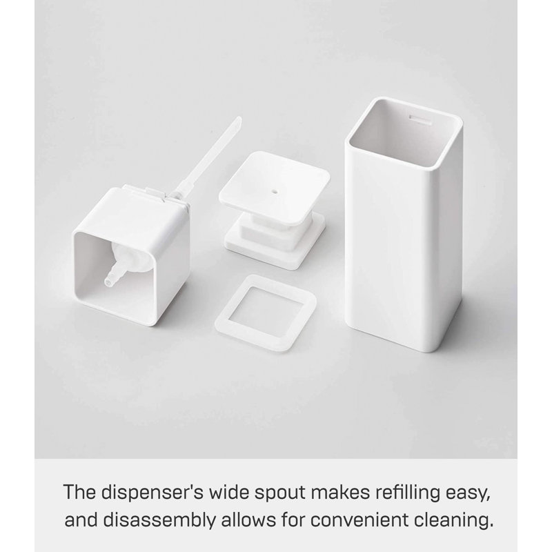 White Plastic One-Handed Push Soap Dispenser, 8.5 oz