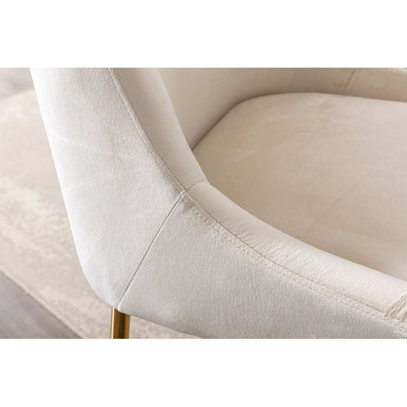 Chaise d'appoint en velours blanc