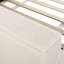 Lit de jour rembourré avec couchette simple beige, rangement et rangement pour système audio, divertissement-755810497-755810527