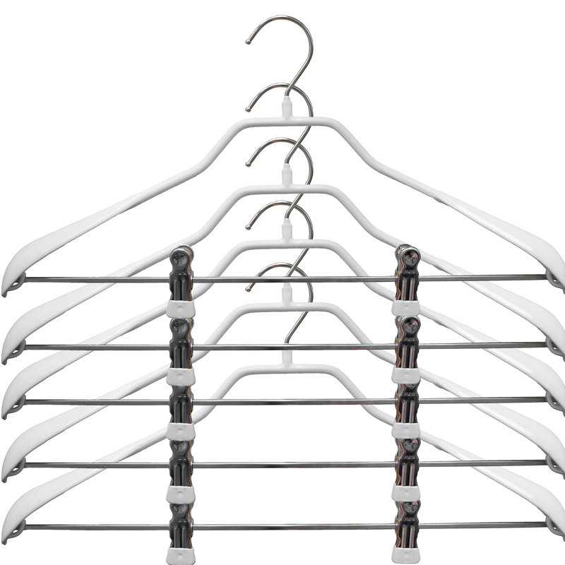 Metal Hangers With Clips, White