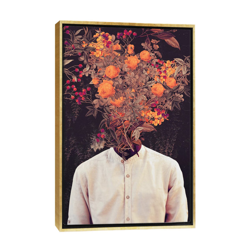 " Bloom " by Frank Moth, 40" H x 26" W x 1.5" D, Gold Framed Canvas, No Mat