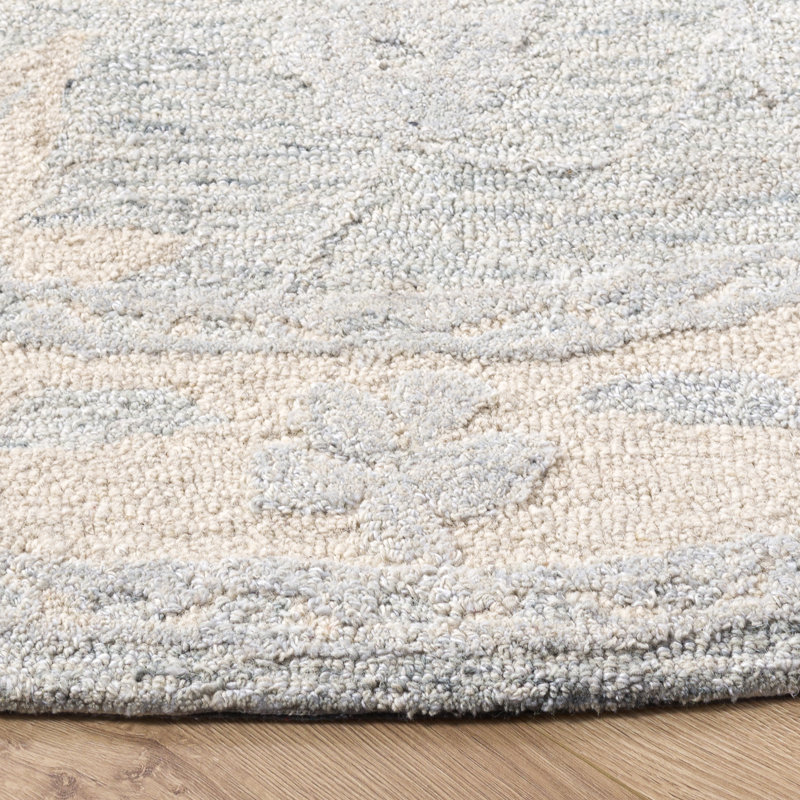 Metro 202 Hand Tufted 50% Wool; 30% Pet; 20% Cotton Floral Rug, Round 6'