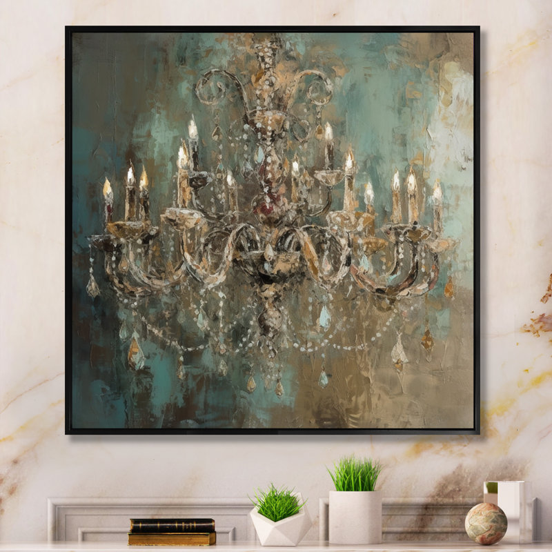 «Pérou Grand Chandelier Showcase III», reproduction sur toile, H 36 po x l 36 po, Reproduction avec cadre flottant, Noir