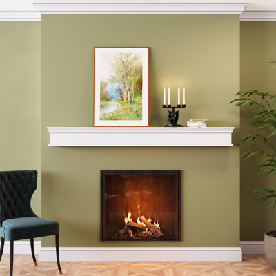 Markenson Floating Wood Fireplace Mantel Shelf