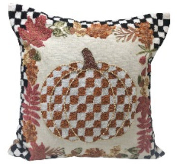 Check Pumpkin Throw Pillow