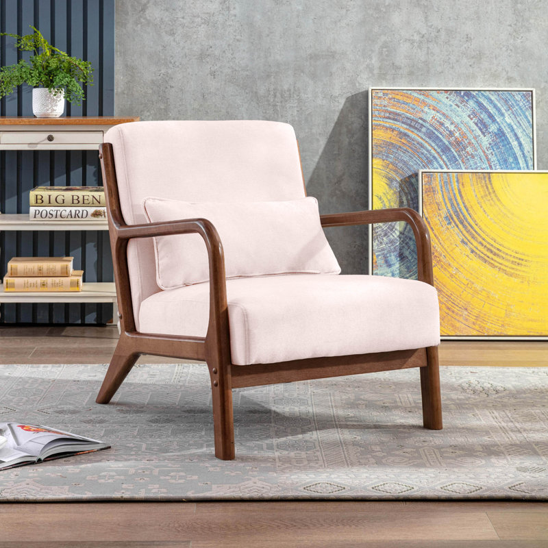 Daveontae Upholstered Armchair, Pink Polyester Blend