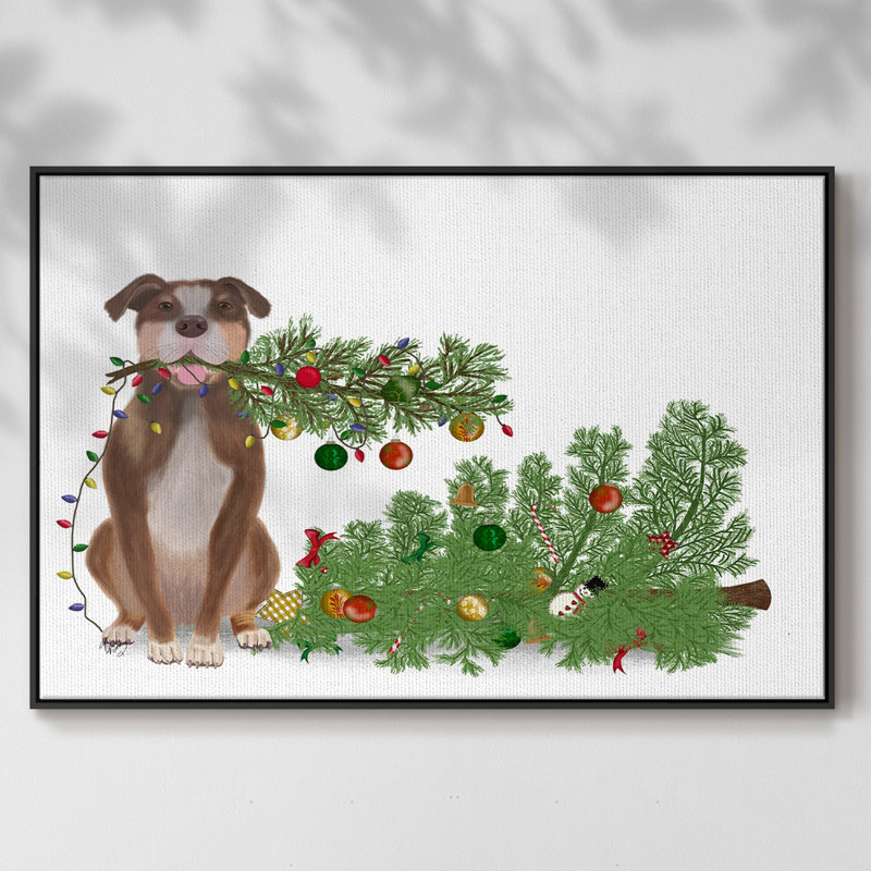 Christmas Des - Wrapped Canvas Print, Black Framed Canvas, 17" H x 25" W x 2'' D