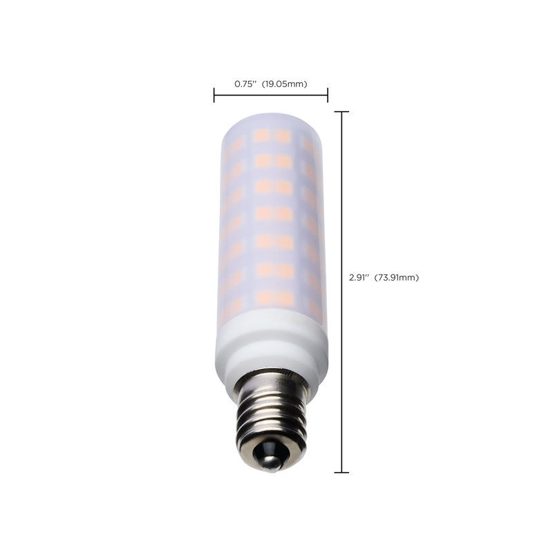 6.5 Watt T6 LED - Frost Finish - E12 Base - 120 Volt, 3000