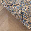 Tapis bleu / beige fabriqué à la main en jute et denim tressé Destrie-22568439