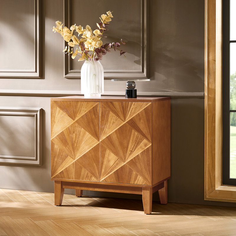 Mid-Century Modern 30" Wide Cabinets with Adjustable Shelves and Magnetic Push-to-Open Doors, Acorn