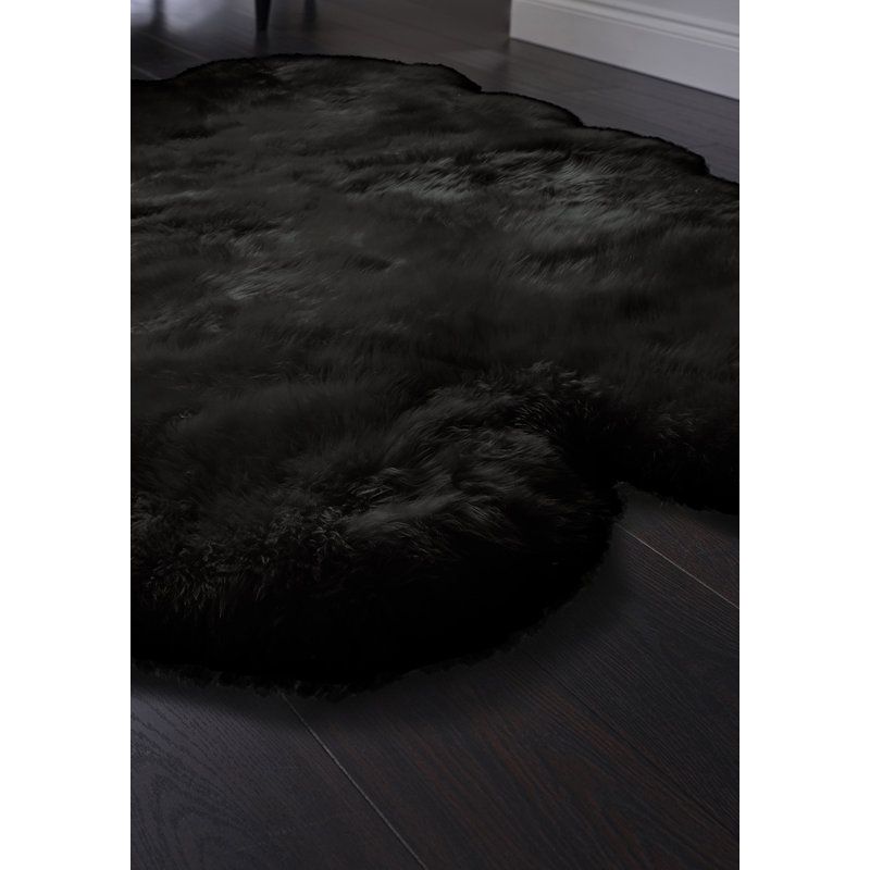 Serafina Sheepskin Hand Woven Shaggy Area Rug, Rectangle 67 x 95cm