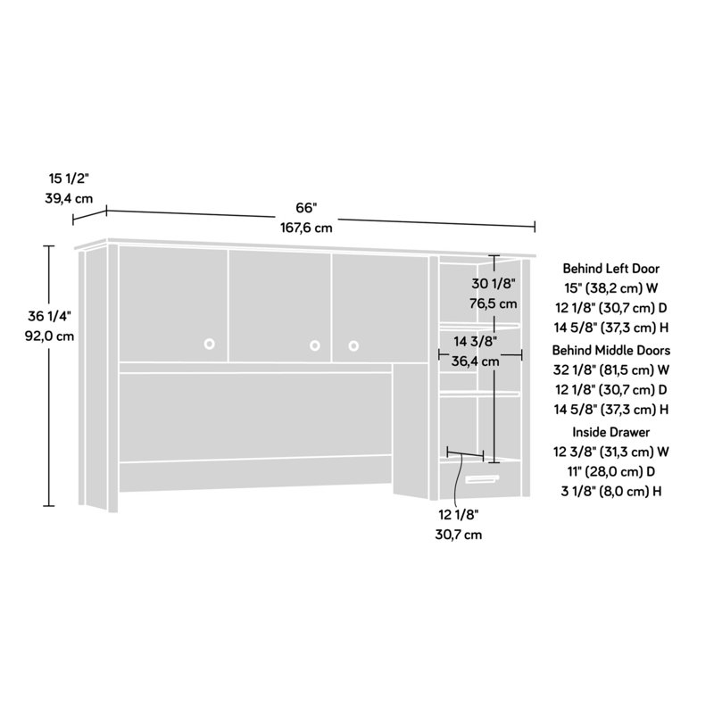 Bahut de bureau avec tablettes réglables