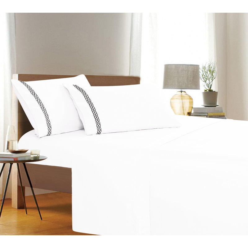 Ensemble de draps en microfibre percale, Très grand, Blanc
