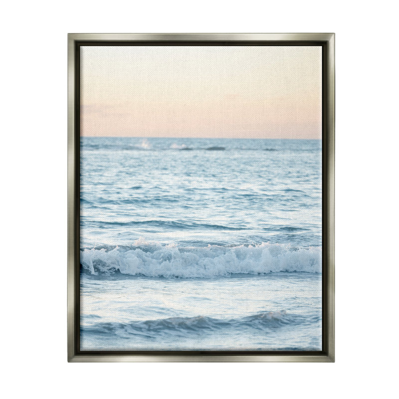 «Stupell Industries Blue Waves At Sunset», art mural sur toile flottante par Sissi et Seb, H 21 po x l 17 po x P 1,7 po