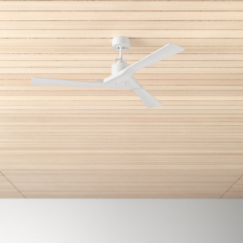 Matte White 52'' 3-Blade Smart Ceiling Fan with Remote