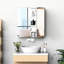Rangement mural de salle de bain en acier inoxydable 24 po x 26 po - Armoire à miroir avec finition rouille pour l'organisation des produits d'hygiène