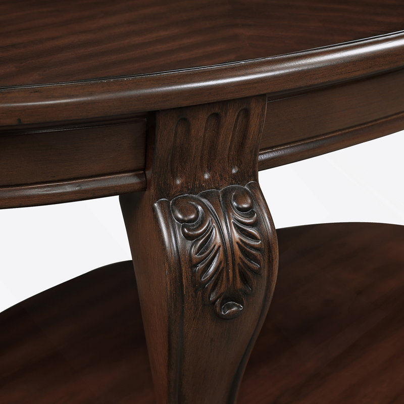 Table basse ovale en bois 42 pouces, Bois de cerisier, Bois de cerisier