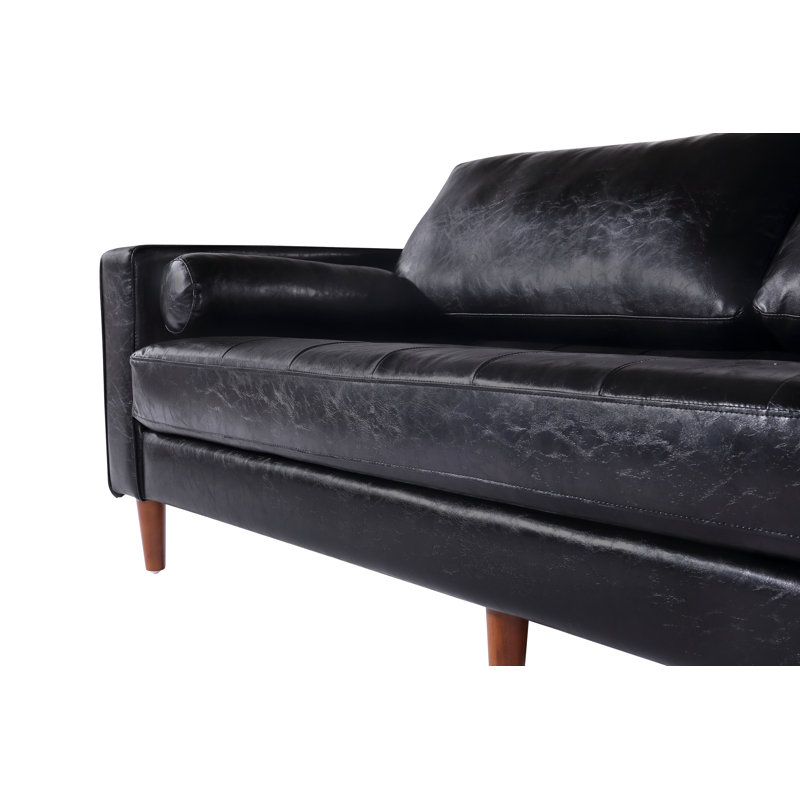 Canapé en cuir Cosmic, Cuir véritable noir