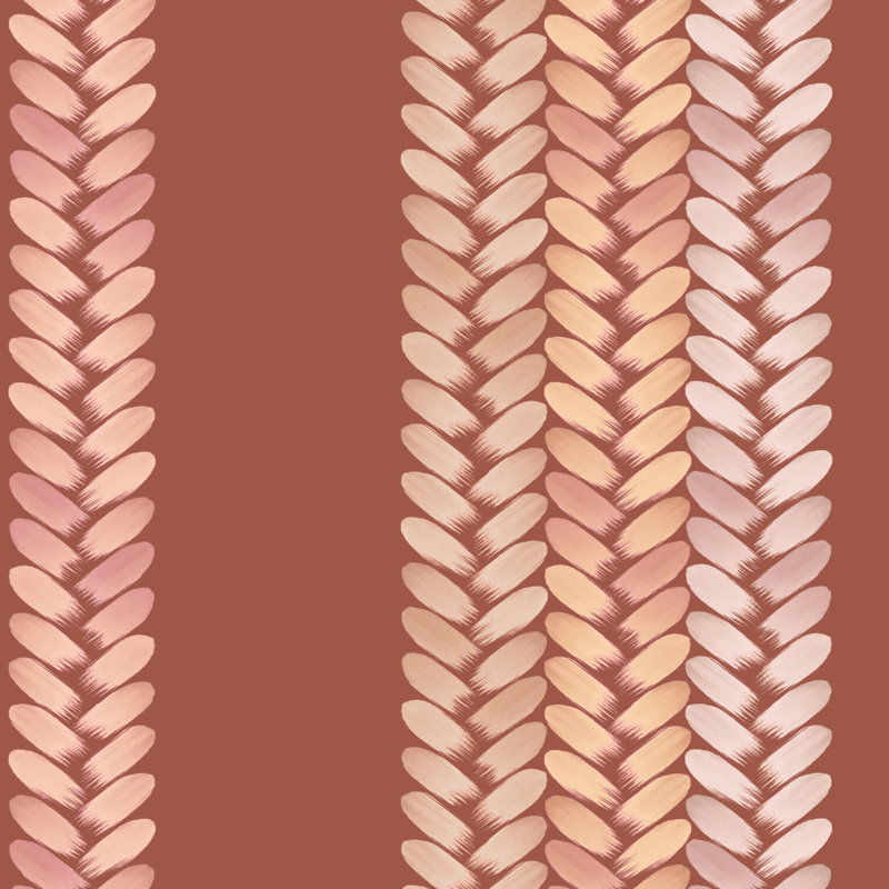 Peregrine | Woven Stripe Wallpaper Double Roll, Red/Pink