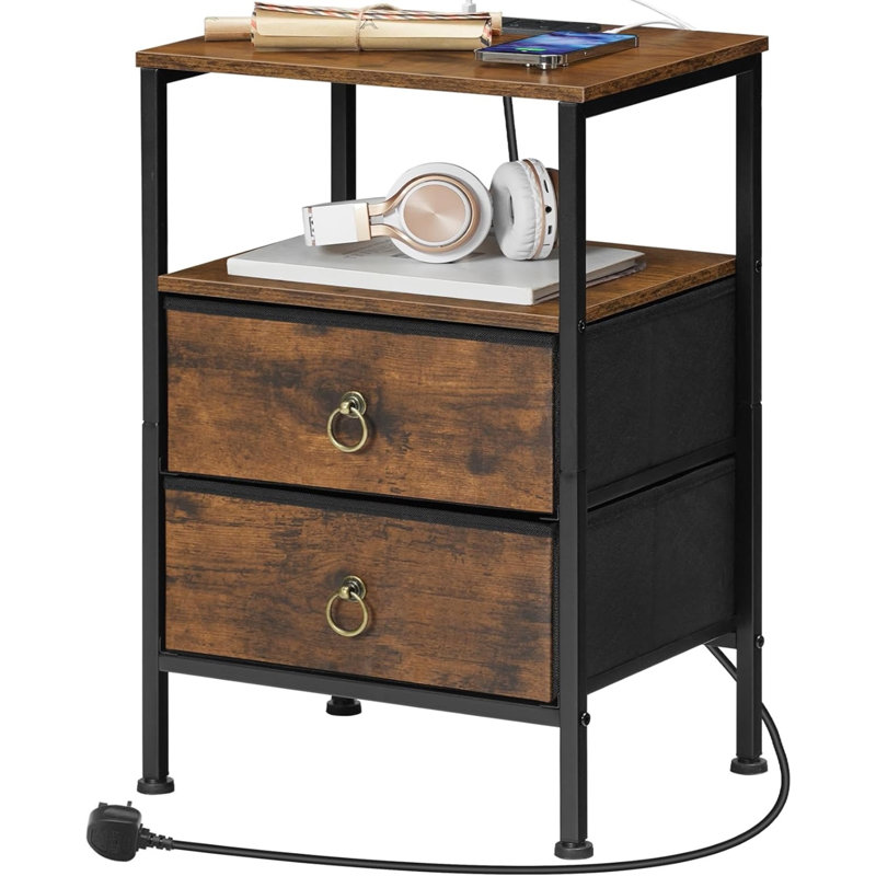 Aneisha 38cm W Metal Bedside Table