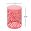 Table extérieure en métal avec cadre élégant aux extrémités couleur corail et fer