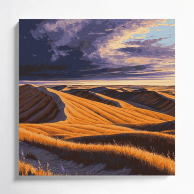 USA State Nebraska Black Canvas Wall Art