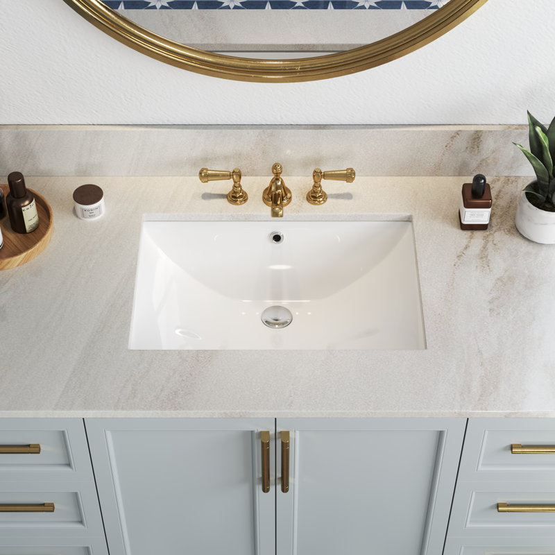 ClarityPure 23.62 in. x 15.75 in. Undermount Bathroom Sink in White Ceramic with Overflow Drain