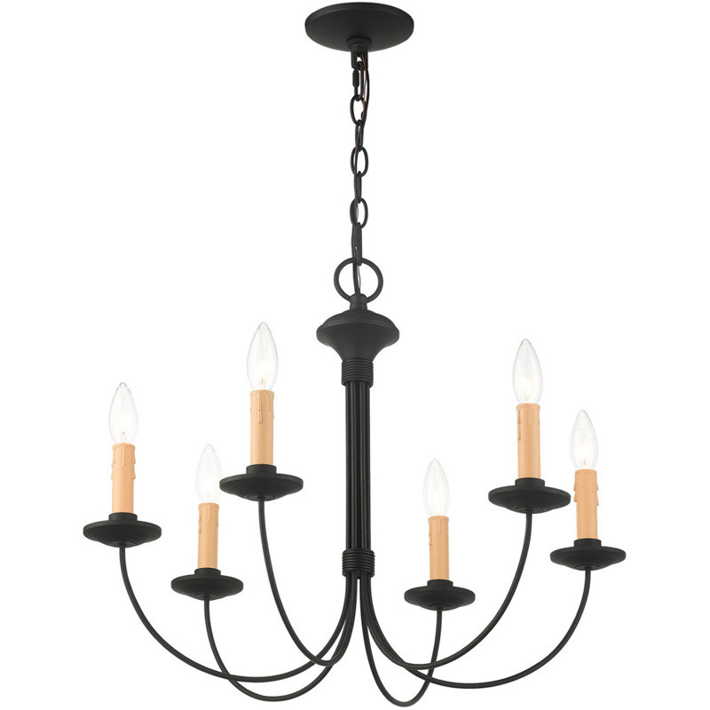 Analycia 6 - Light Steel Chandelier