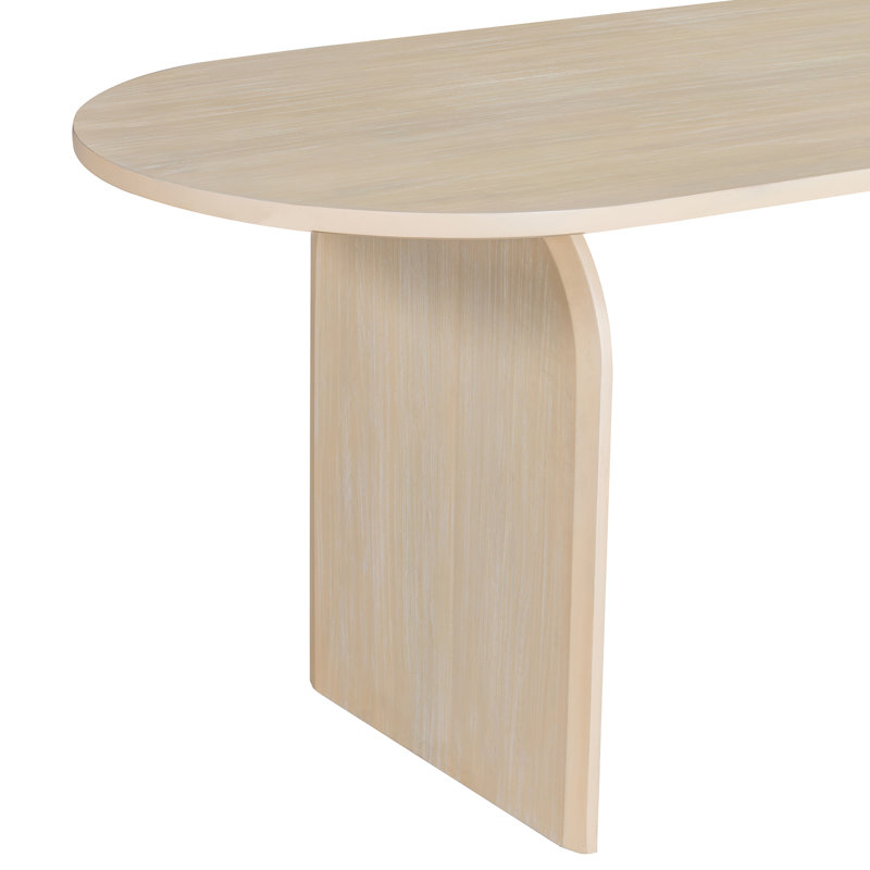 Ensemble de table de salle à manger 6 pièces, table de cuisine ovale avec banc, chaises de salle à manger, Natural, Naturel
