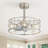 Heleena 20" Caged Enclosed Low Profile Crystal Ceiling Fan with Lights and Remote Control-1661750173