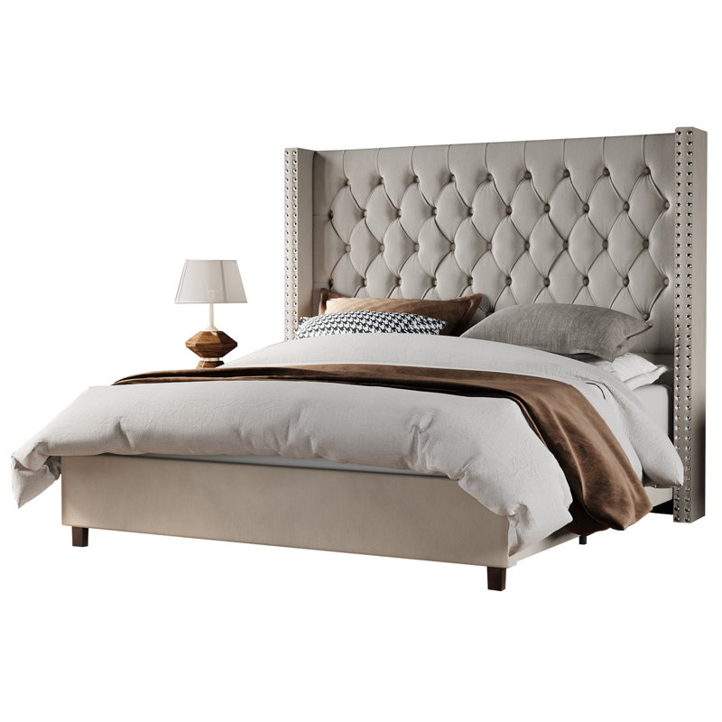 Luxury Duluth Upholstered Wingback Bed Frame