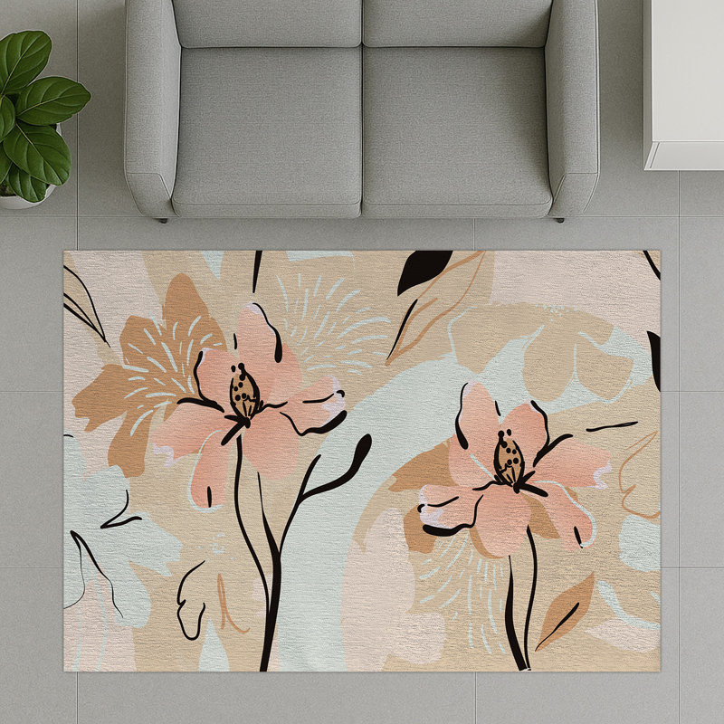 Floral Area Rug, Runner 70 x 140 cm