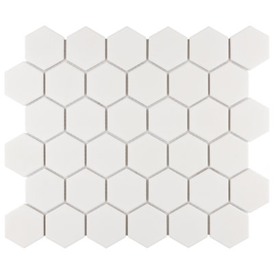 Gotham Hex  2" 11-1/8 " x 12-5/8 " Porcelain Mosaic Floor and Wall Tile