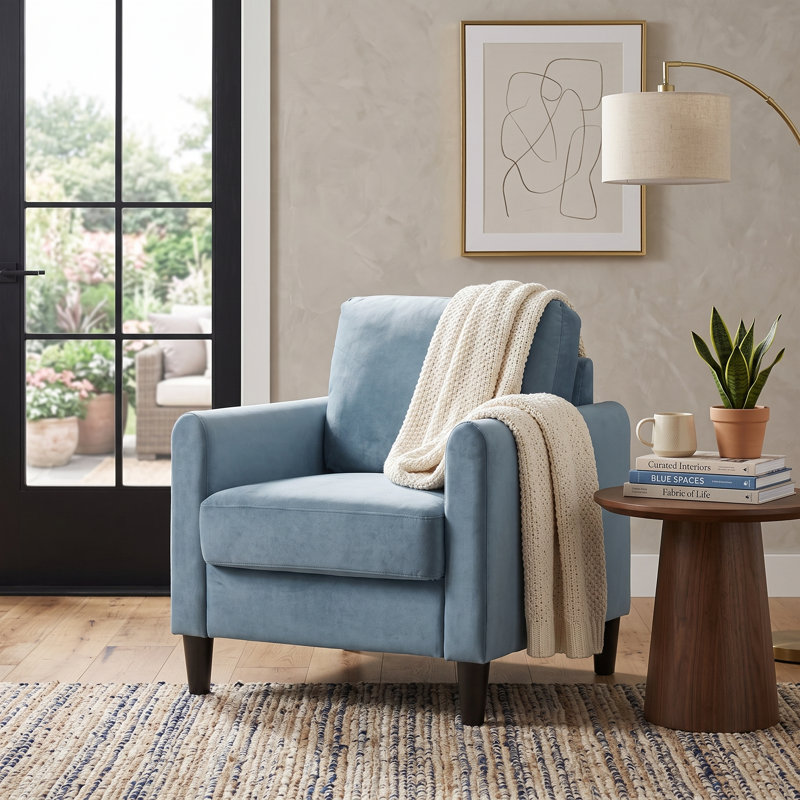 Velvet Armchair, Blue Velvet