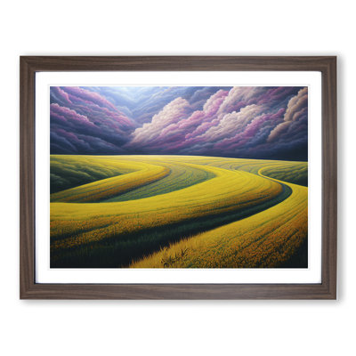 Soothing Spring Meadow Landscape - Framed Print