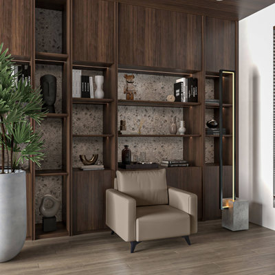 Fauteuil d'appoint en cuir Lapathos