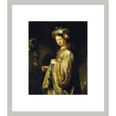 «Saskatia as Flora» par Rembrandt van Rijn - Estampe numérique encadrée