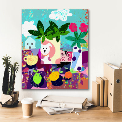 «Dog Vase Collage» par Holly McGee, art mural sur toile